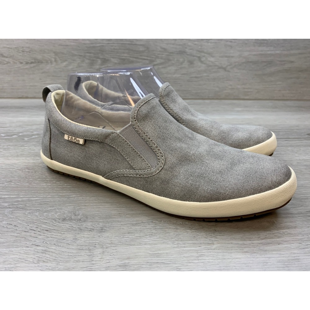 Taos Dandy Gray Canvas Slip On Sneakers Women's Size 10 Comfort Casual Shoes